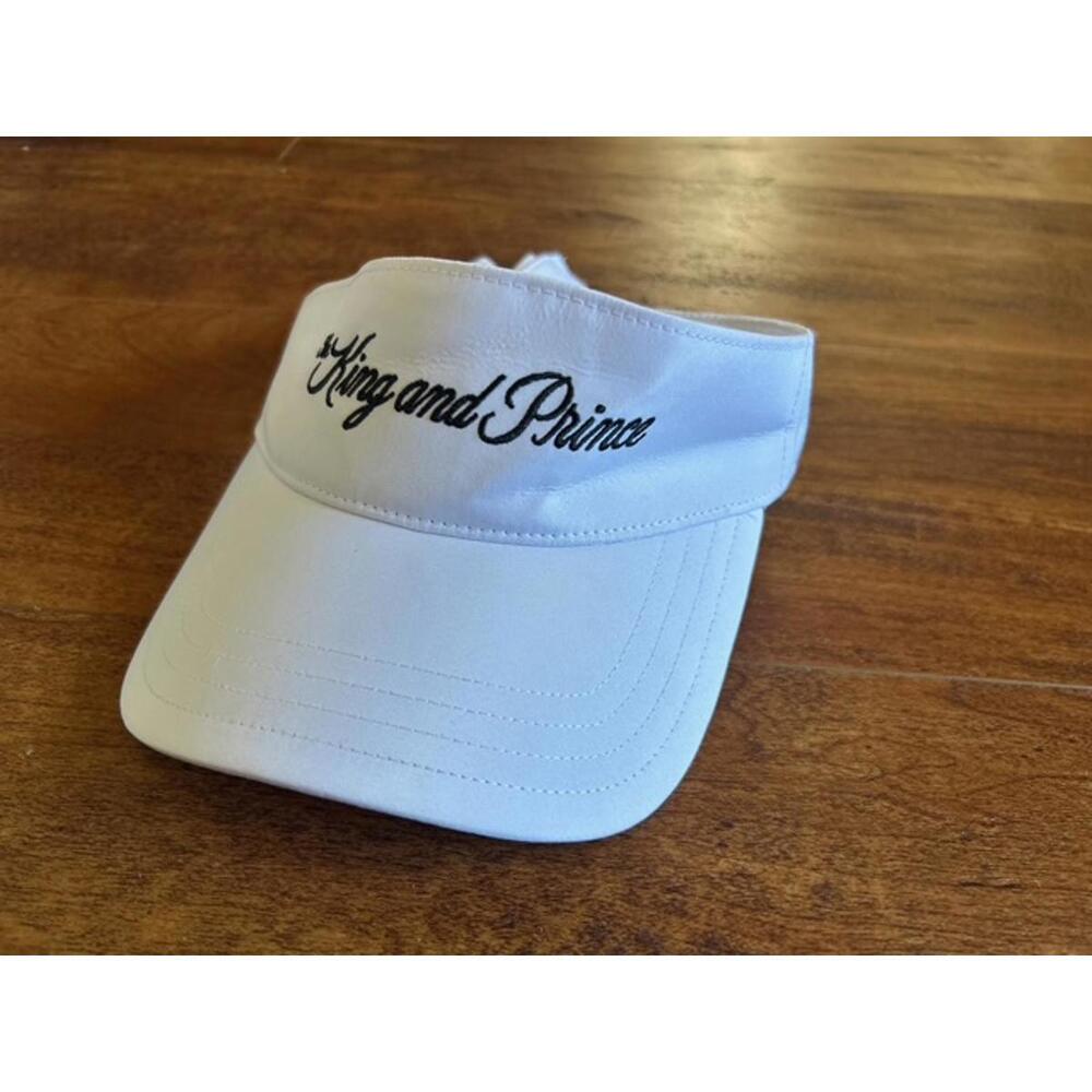 Pukka White Golf Visor with King and Prince Embroidery